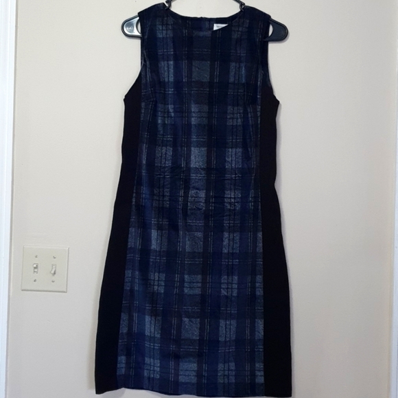Amina Rubinacci Blended Wool Black Plaid Dress - Picture 1 of 6